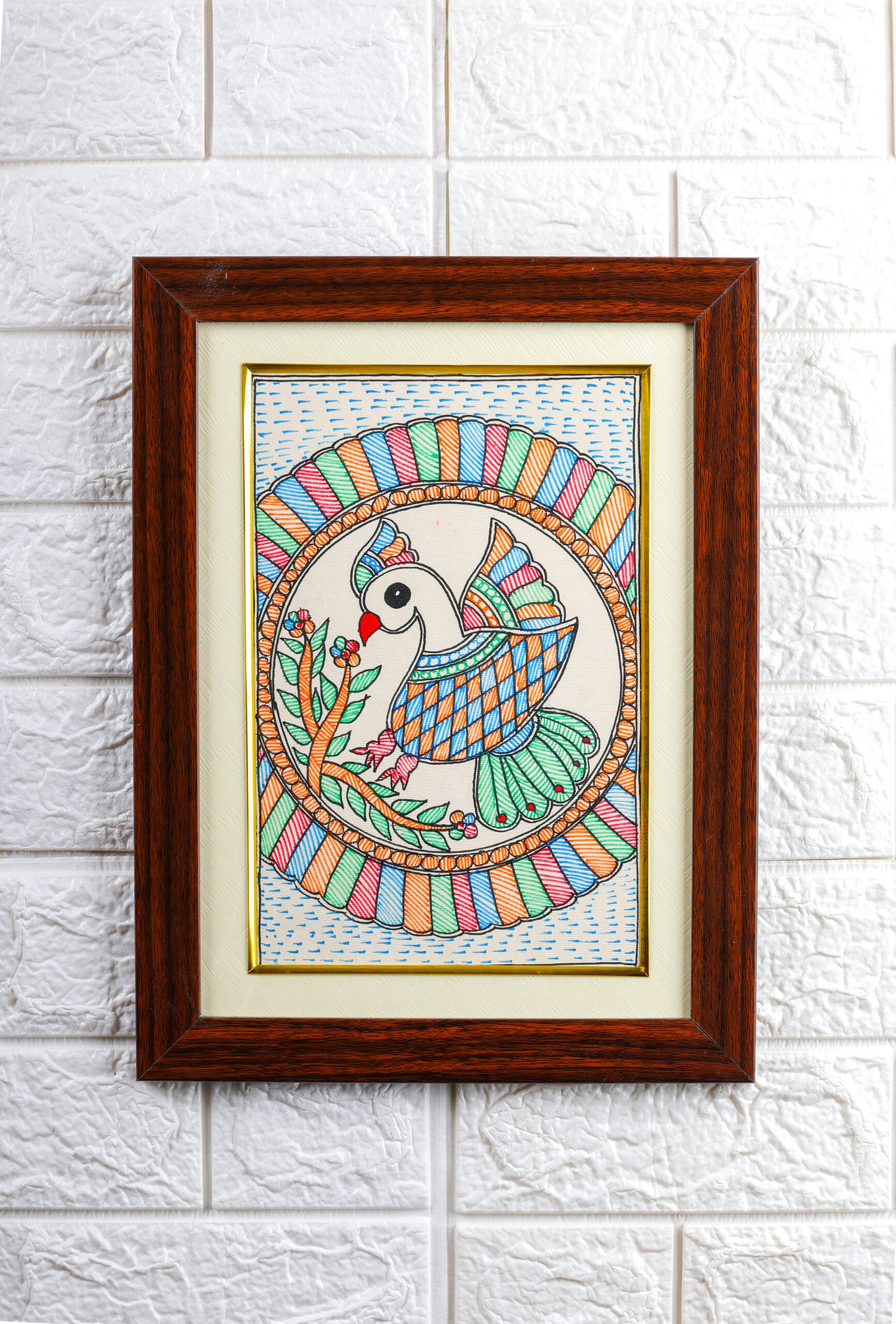 Wall Art(Madhubani Painting with frame)