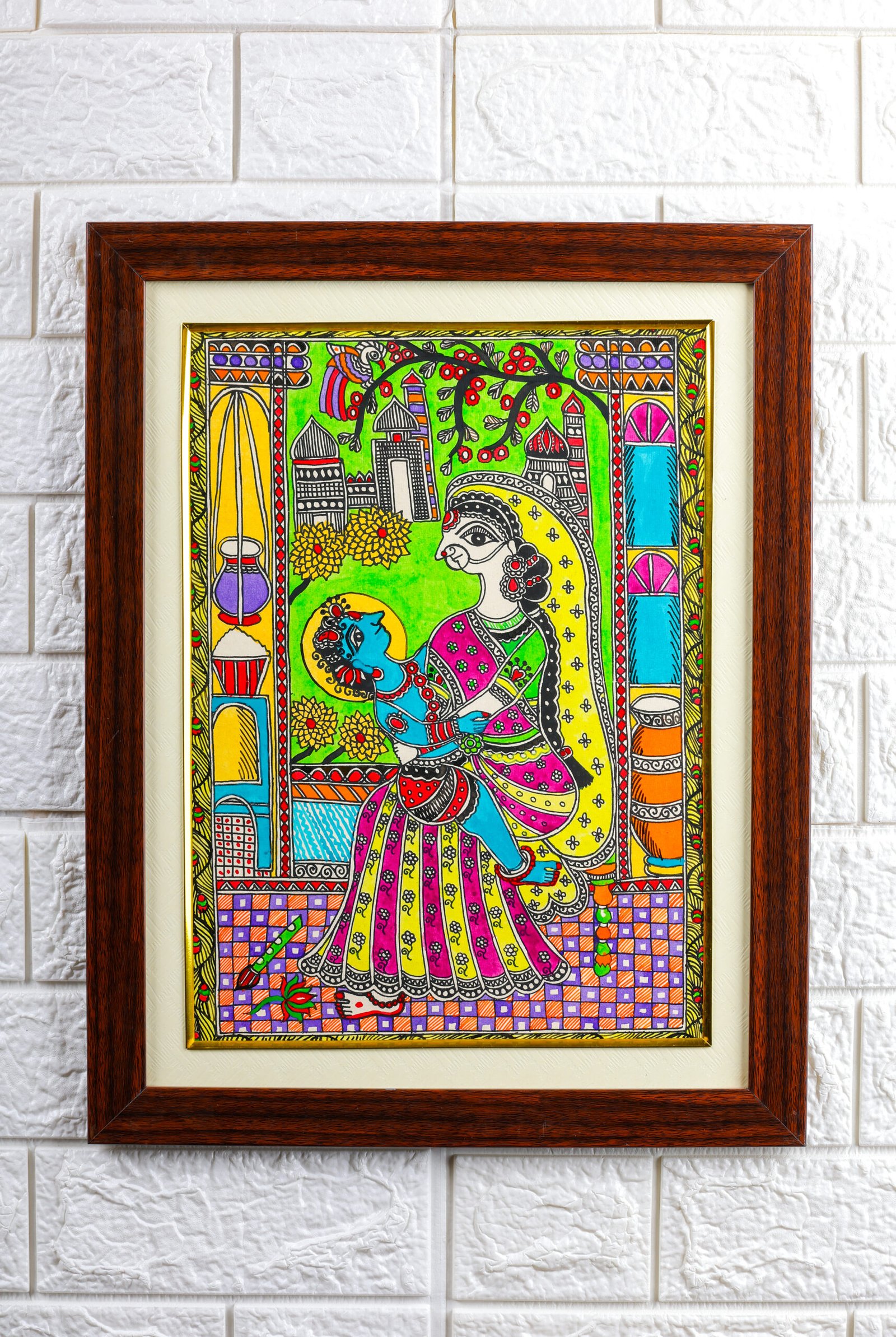 Wall Art(Madhubani Painting with Frame)