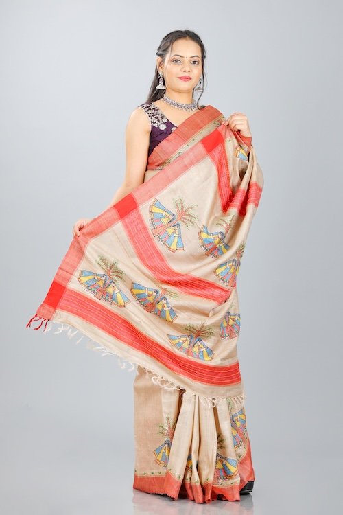 Hand Embroidery Sujni Work Saree