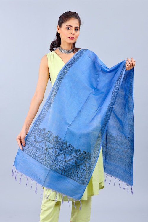 Hand Painted Madhubani Work Stole